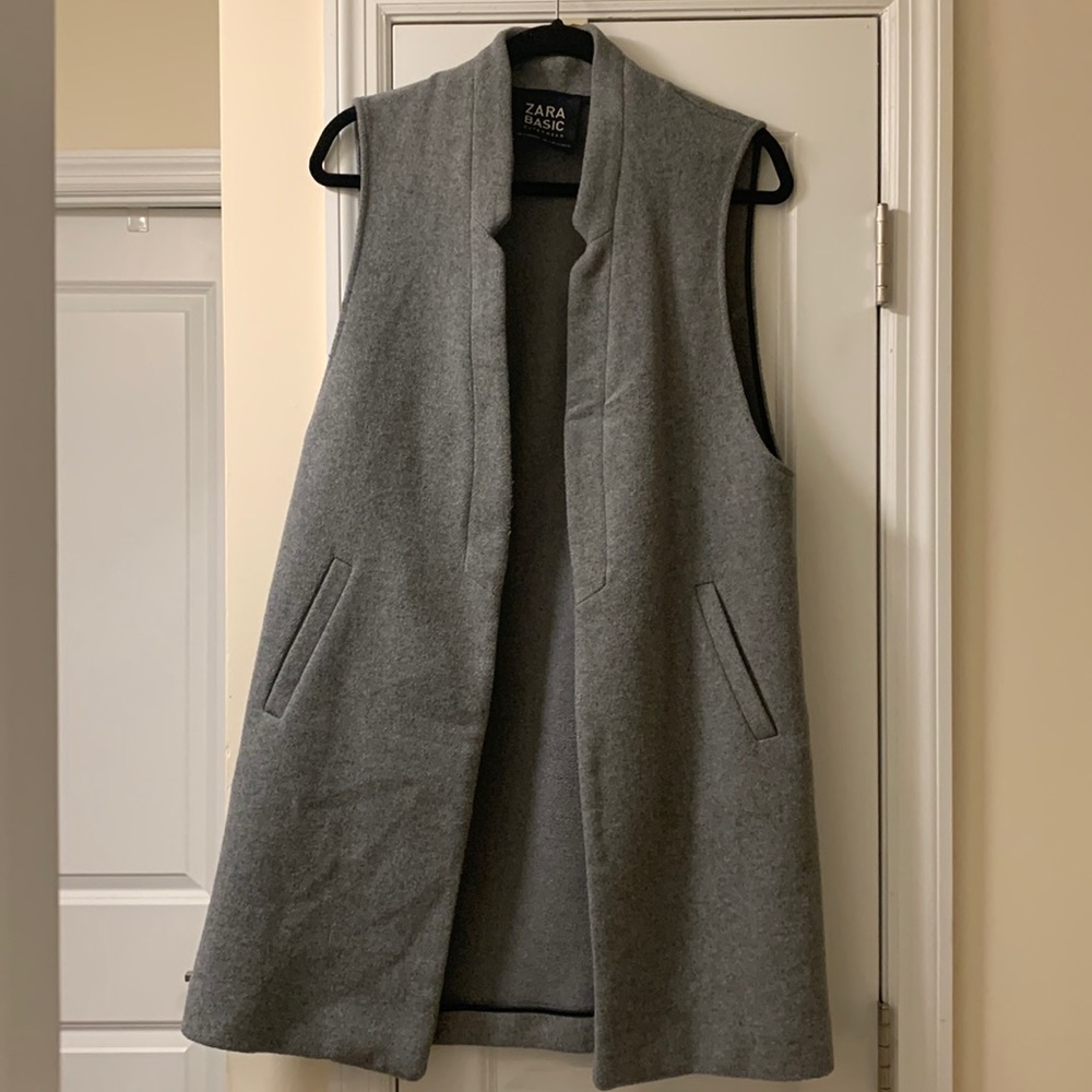 Zara Basic Outerwear Sleeveless Wool Vest/Jacket/Coatagin - Picture 2 of 5